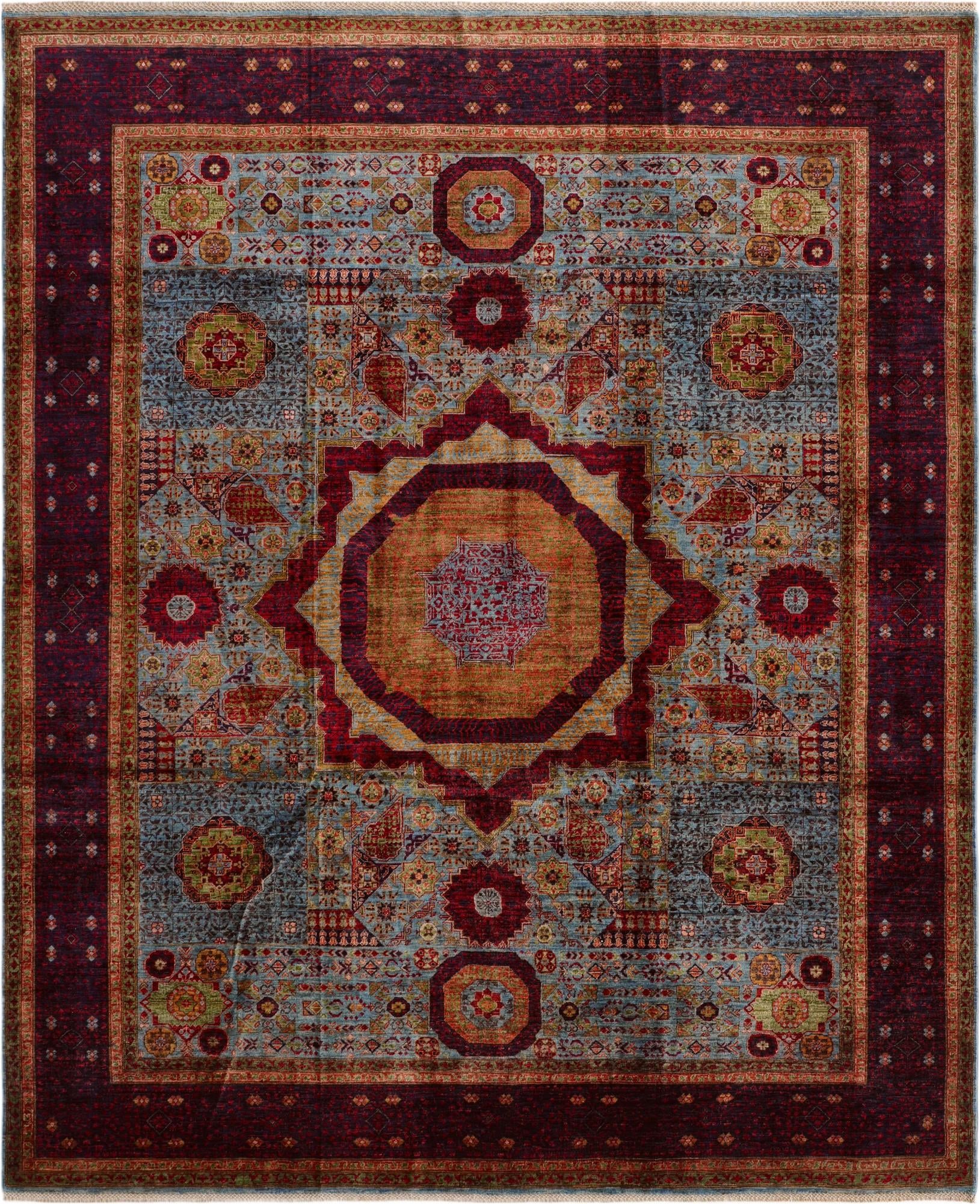 7' 11 x 9' 8 Hand Knotted Mamluk Ziegler Rug