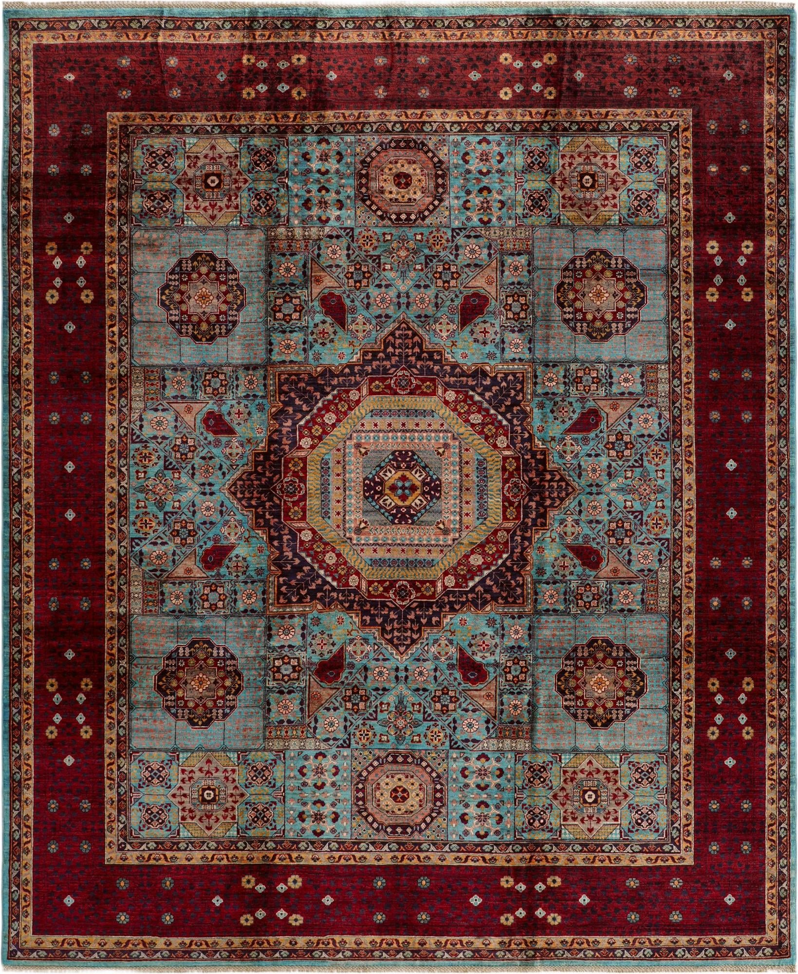 8' 2 x 9' 11 Hand Knotted Mamluk Ziegler Rug