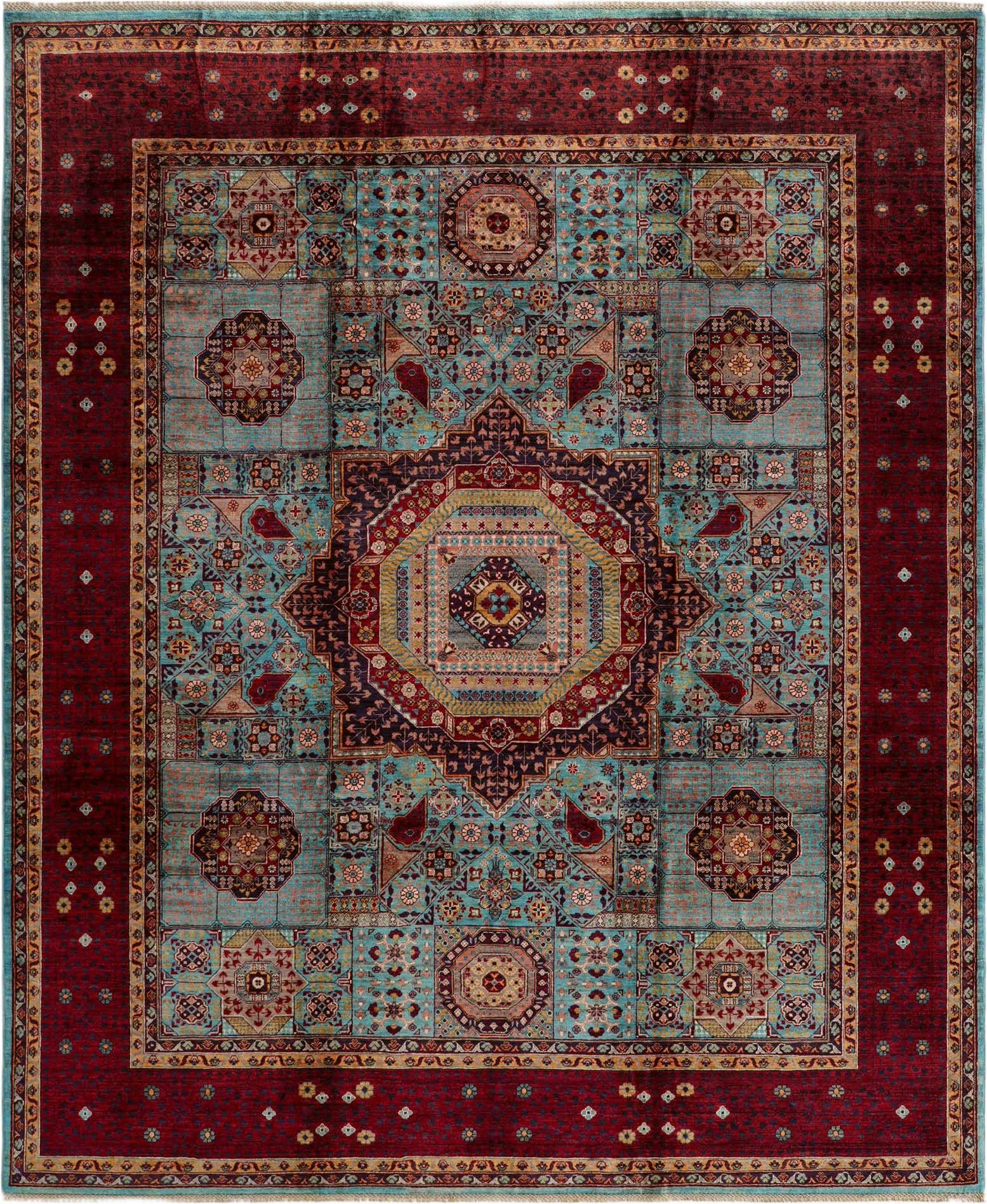 8' 2 x 9' 11 Hand Knotted Mamluk Ziegler Rug