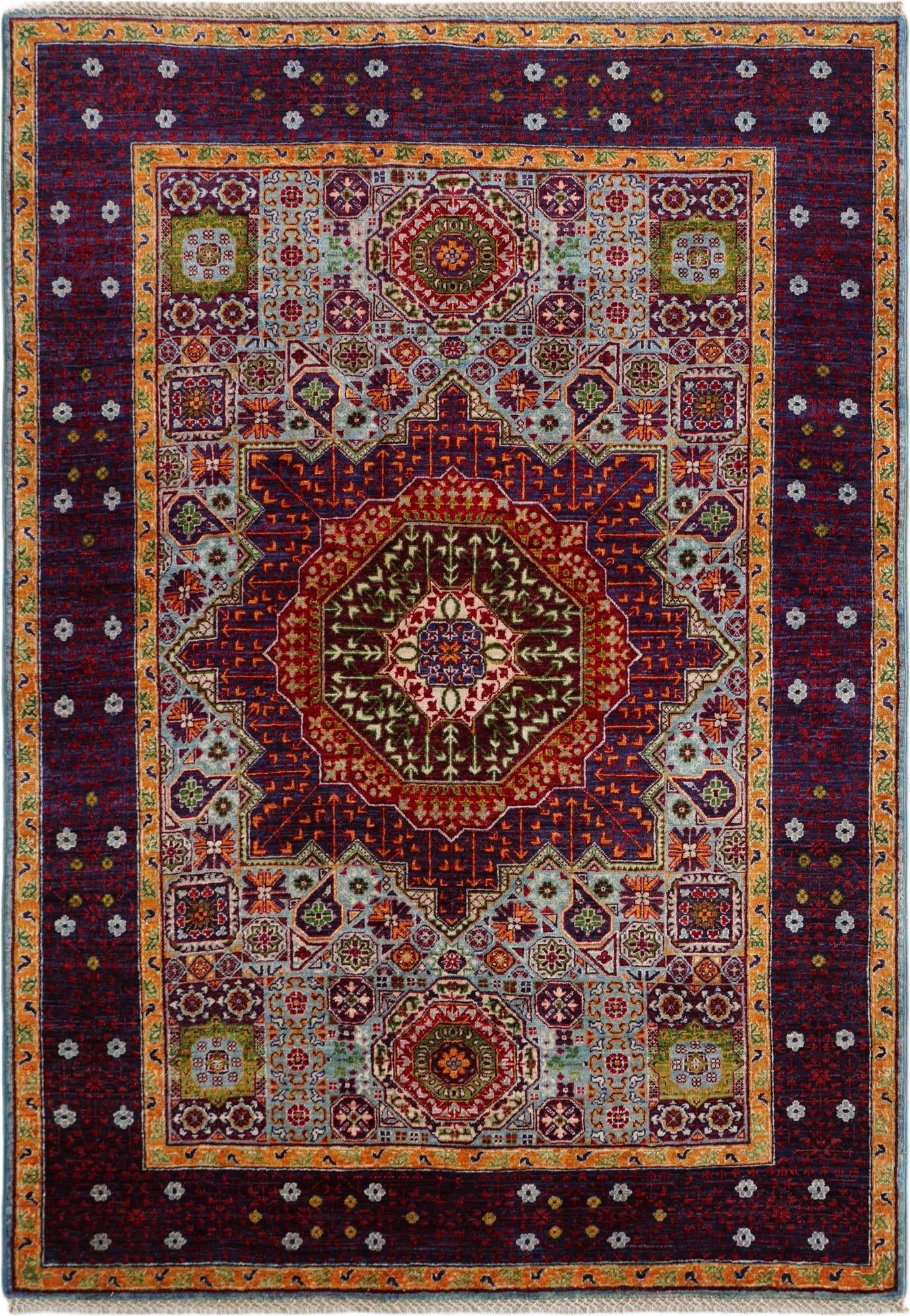 4' 2 x 5' 11 Hand Knotted Mamluk Ziegler Rug