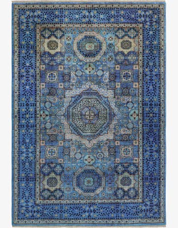 5' 11 x 8' 10 Hand Knotted Mamluk Ziegler Rug