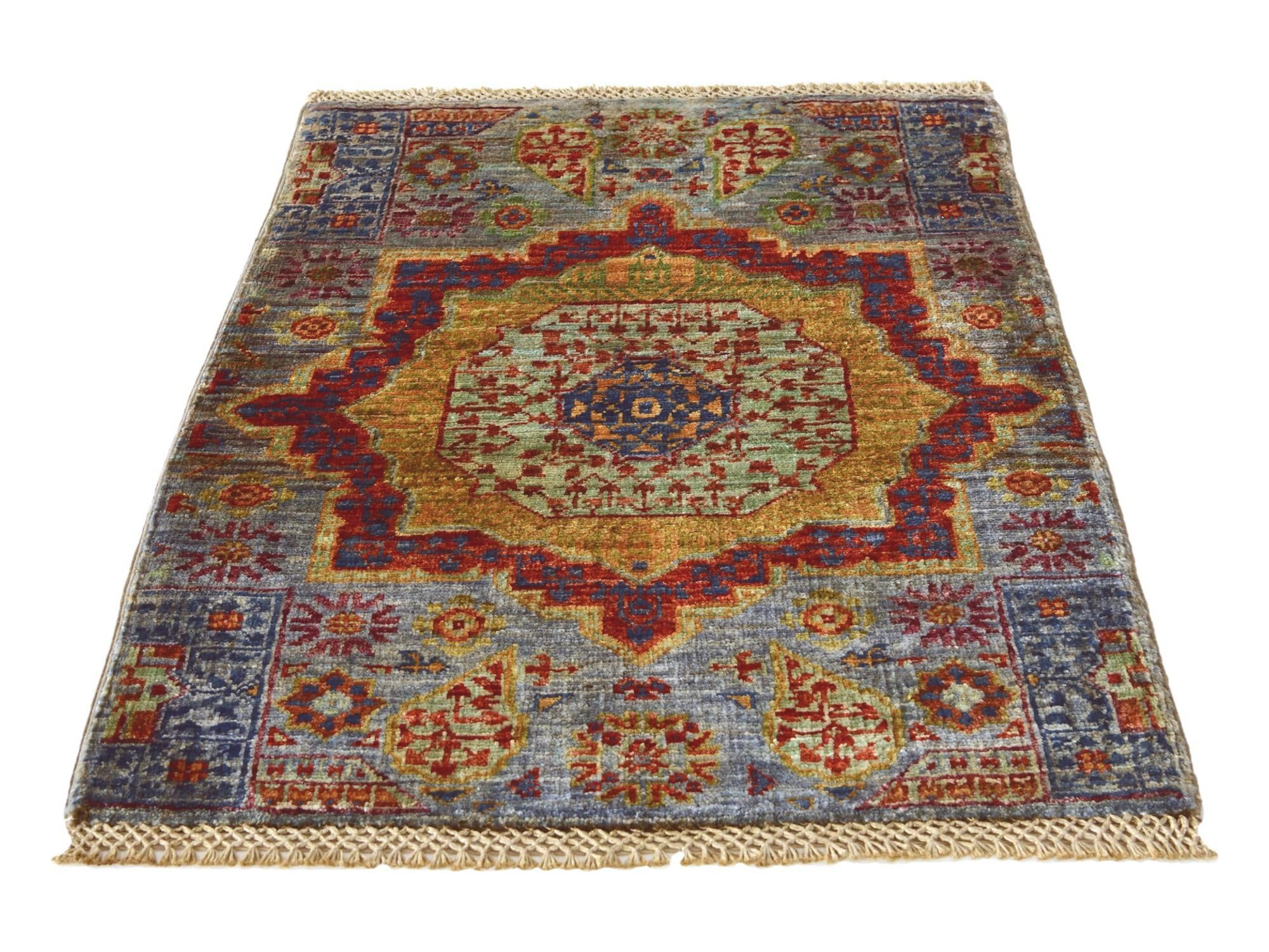 2' 1 x 3' Hand Knotted Mamluk Ziegler Rug