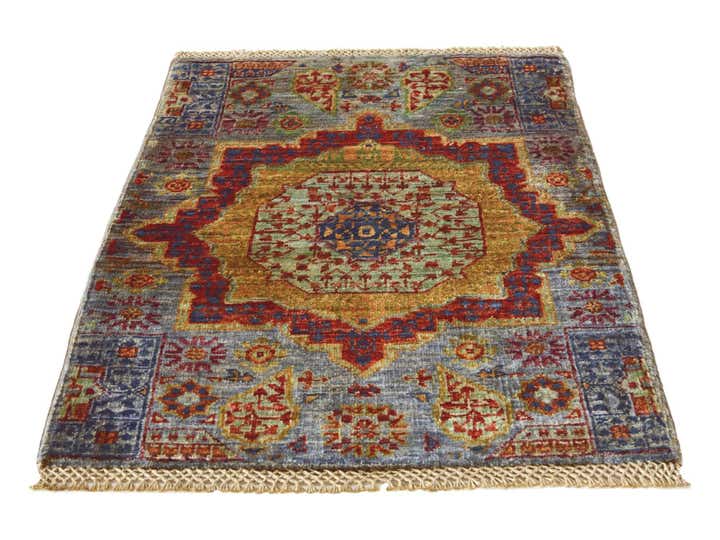 2' 1 x 3' Hand Knotted Mamluk Ziegler Rug