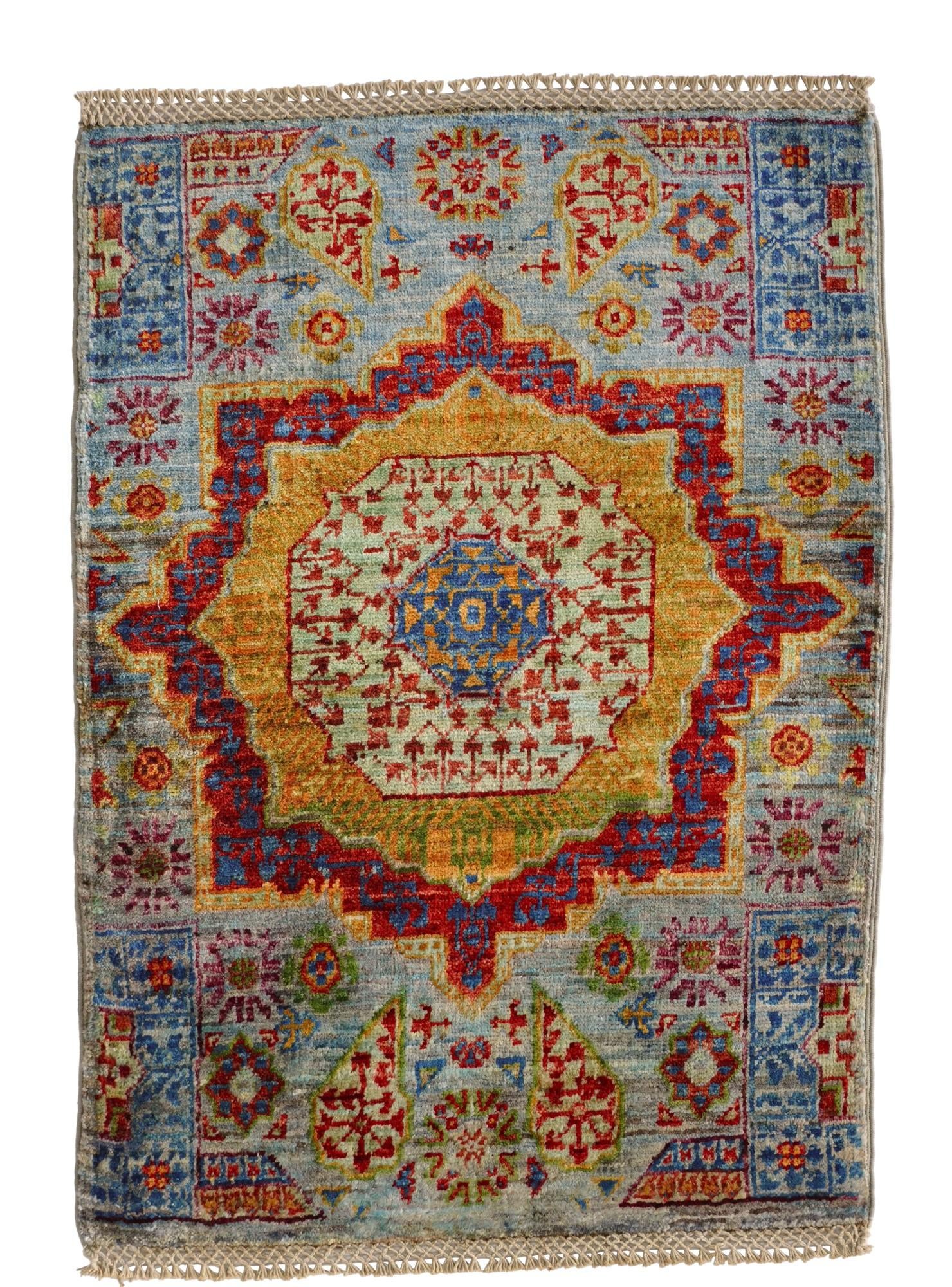 2' 1 x 3' Hand Knotted Mamluk Ziegler Rug