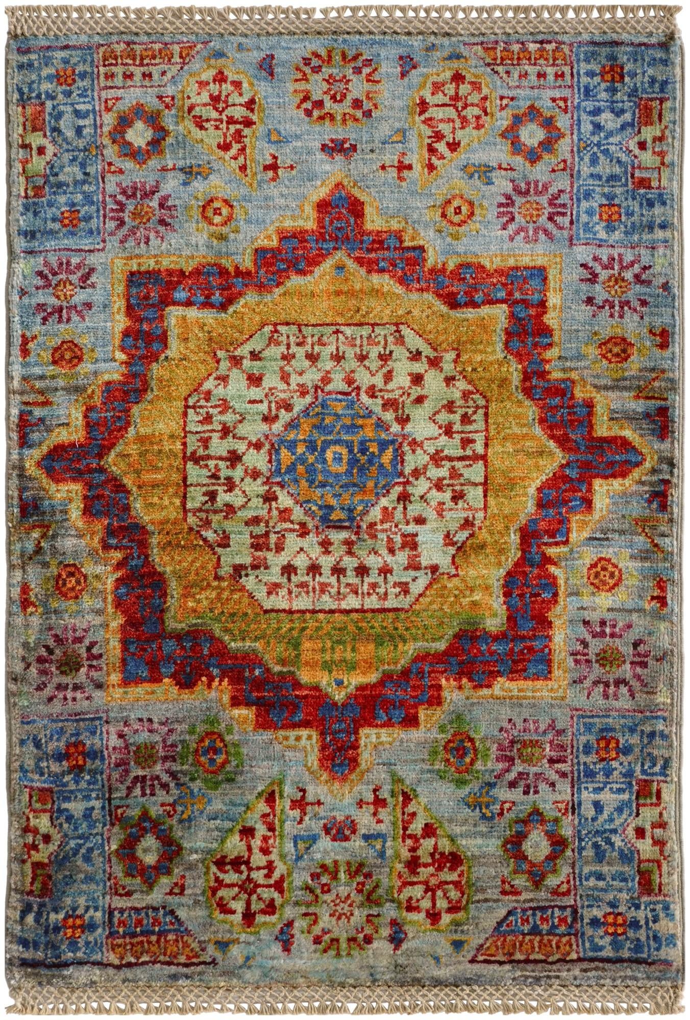 2' 1 x 3' Hand Knotted Mamluk Ziegler Rug