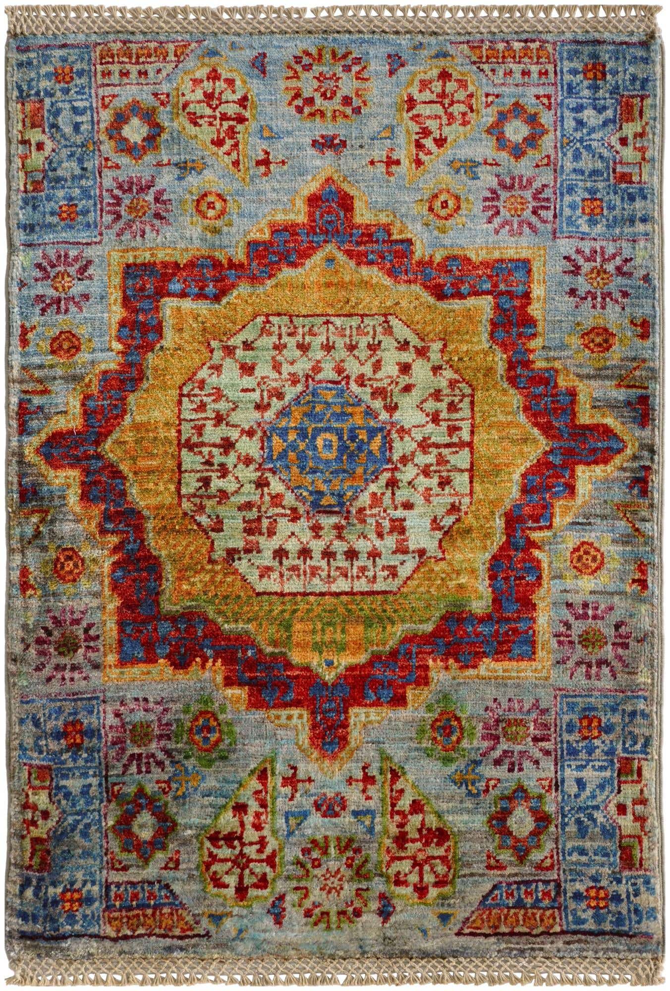 2' 1 x 3' Hand Knotted Mamluk Ziegler Rug