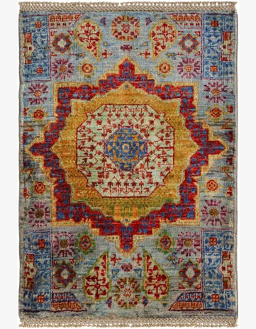 2' 1 x 3' Hand Knotted Mamluk Ziegler Rug