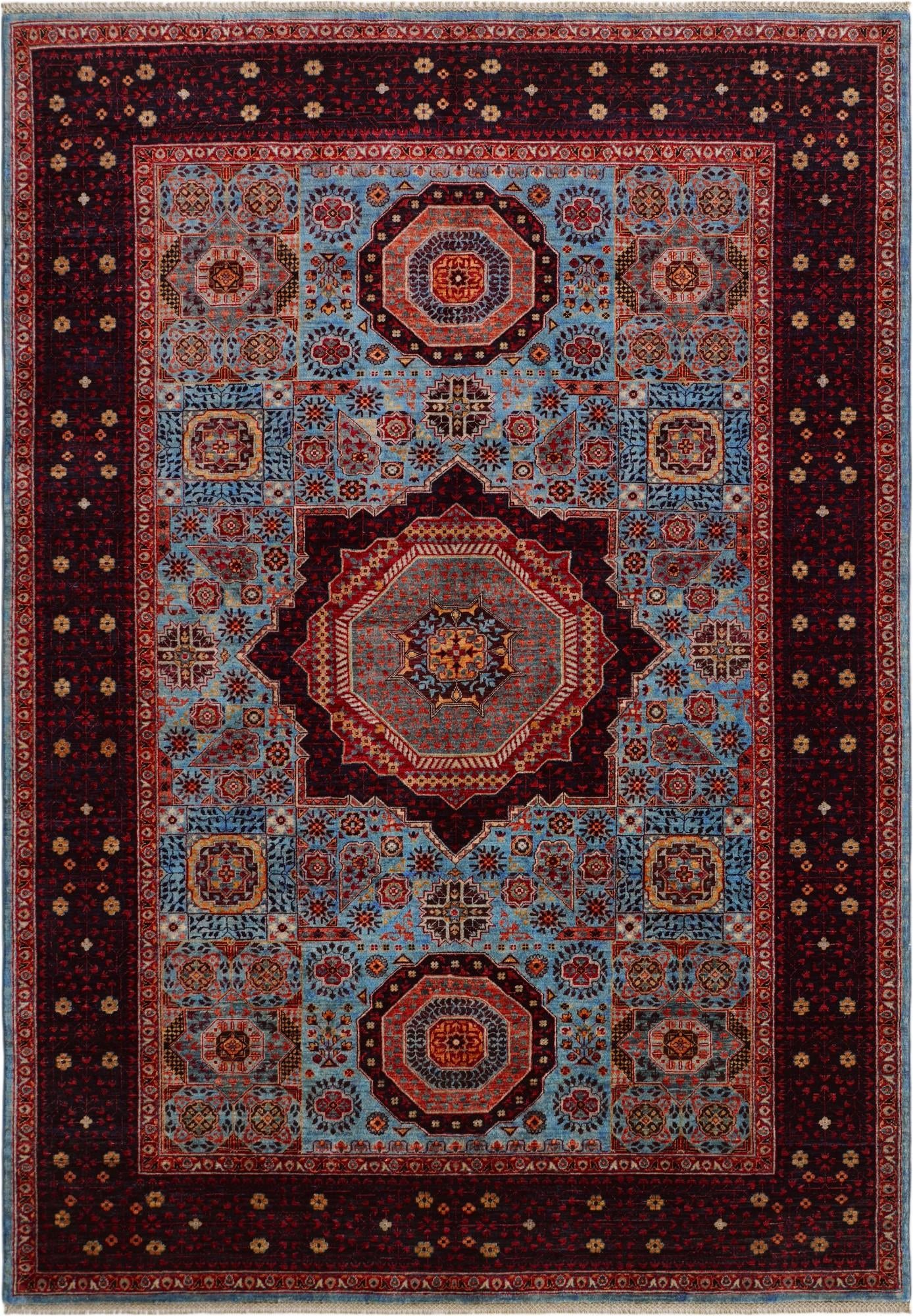 6' 2 x 8' 9 Hand Knotted Mamluk Ziegler Rug