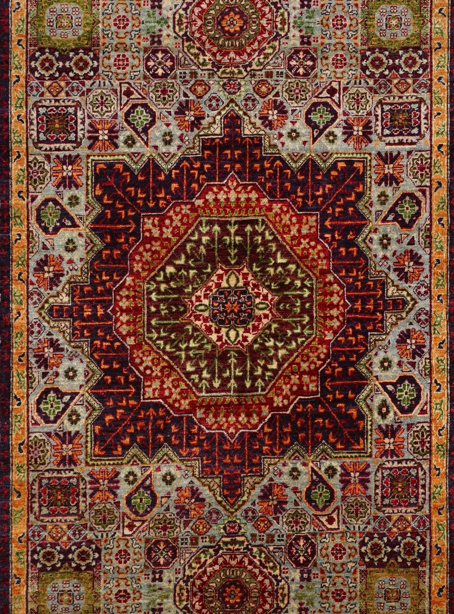4' 1 x 5' 10 Hand Knotted Mamluk Ziegler Rug