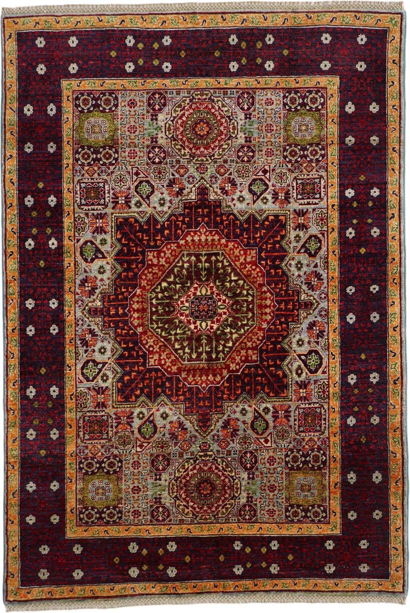 4' 1 x 5' 10 Hand Knotted Mamluk Ziegler Rug