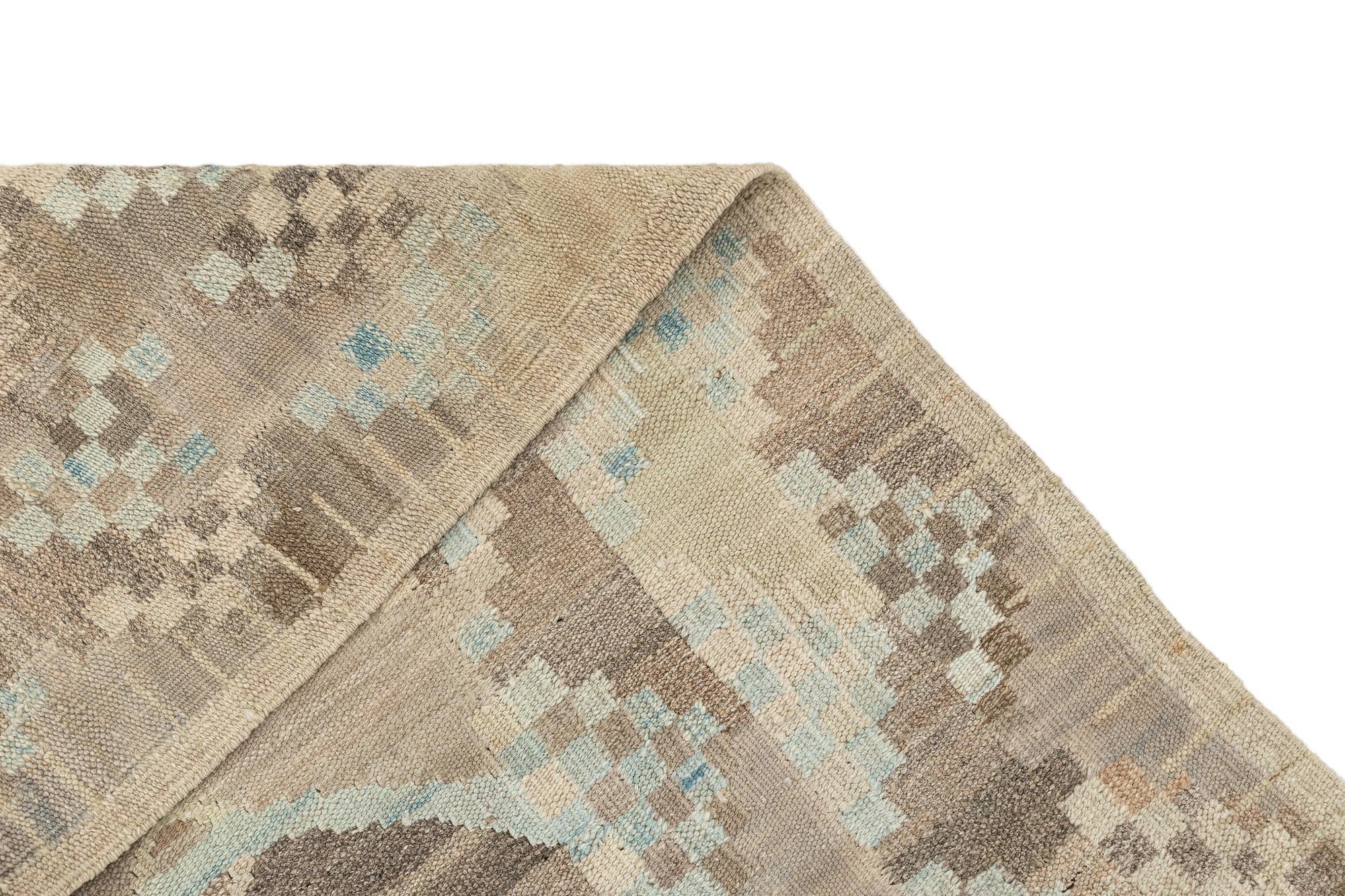 8' 6 x 9' 3 Hand Knotted Marok Kilim Rug