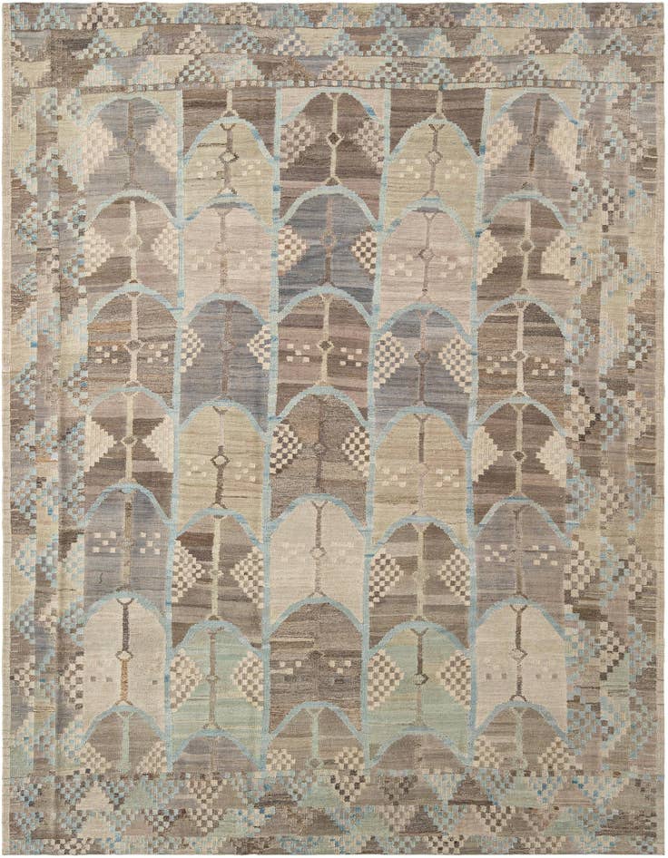 Detail image of 8' 6 x 9' 3 Hand Knotted Marok Kilim Rug