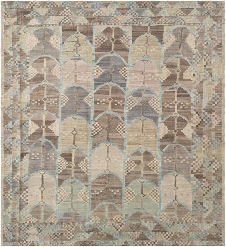 8' 6 x 9' 3 Hand Knotted Marok Kilim Rug