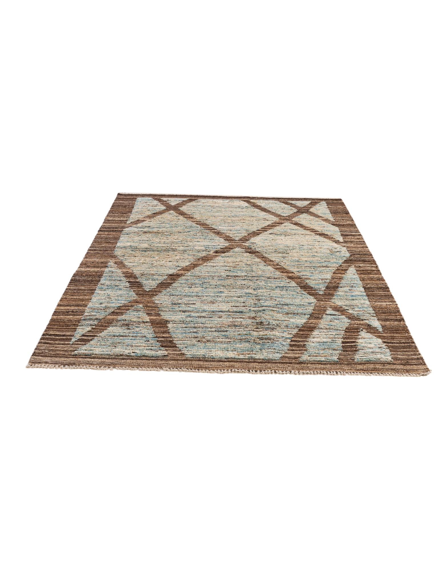 4' 2 x 6' 4 Hand Knotted Moroccan Wool Rug