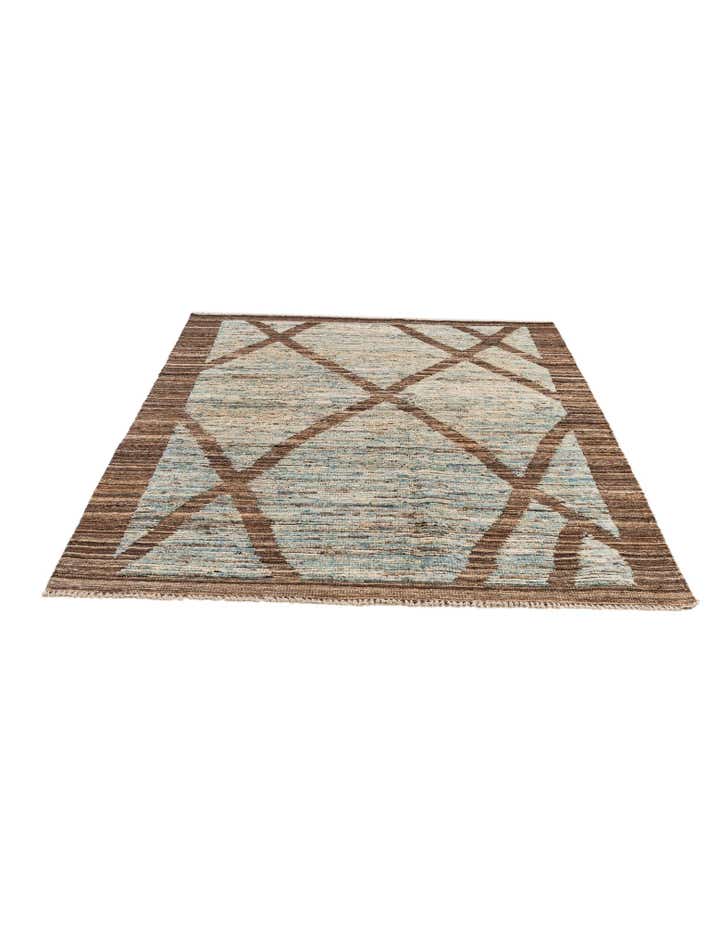 4' 2 x 6' 4 Hand Knotted Moroccan Wool Rug