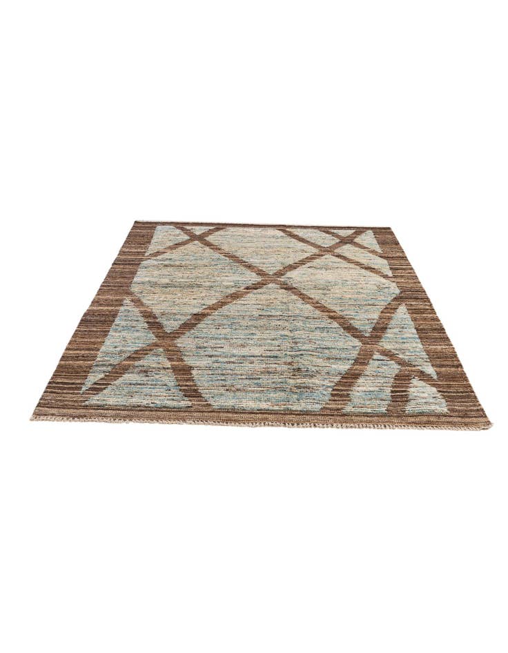 Detail image of 4' 2 x 6' 4 Hand Knotted Moroccan Wool Rug