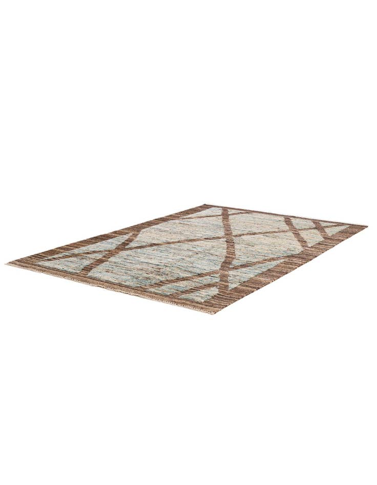 Detail image of 4' 2 x 6' 4 Hand Knotted Moroccan Wool Rug