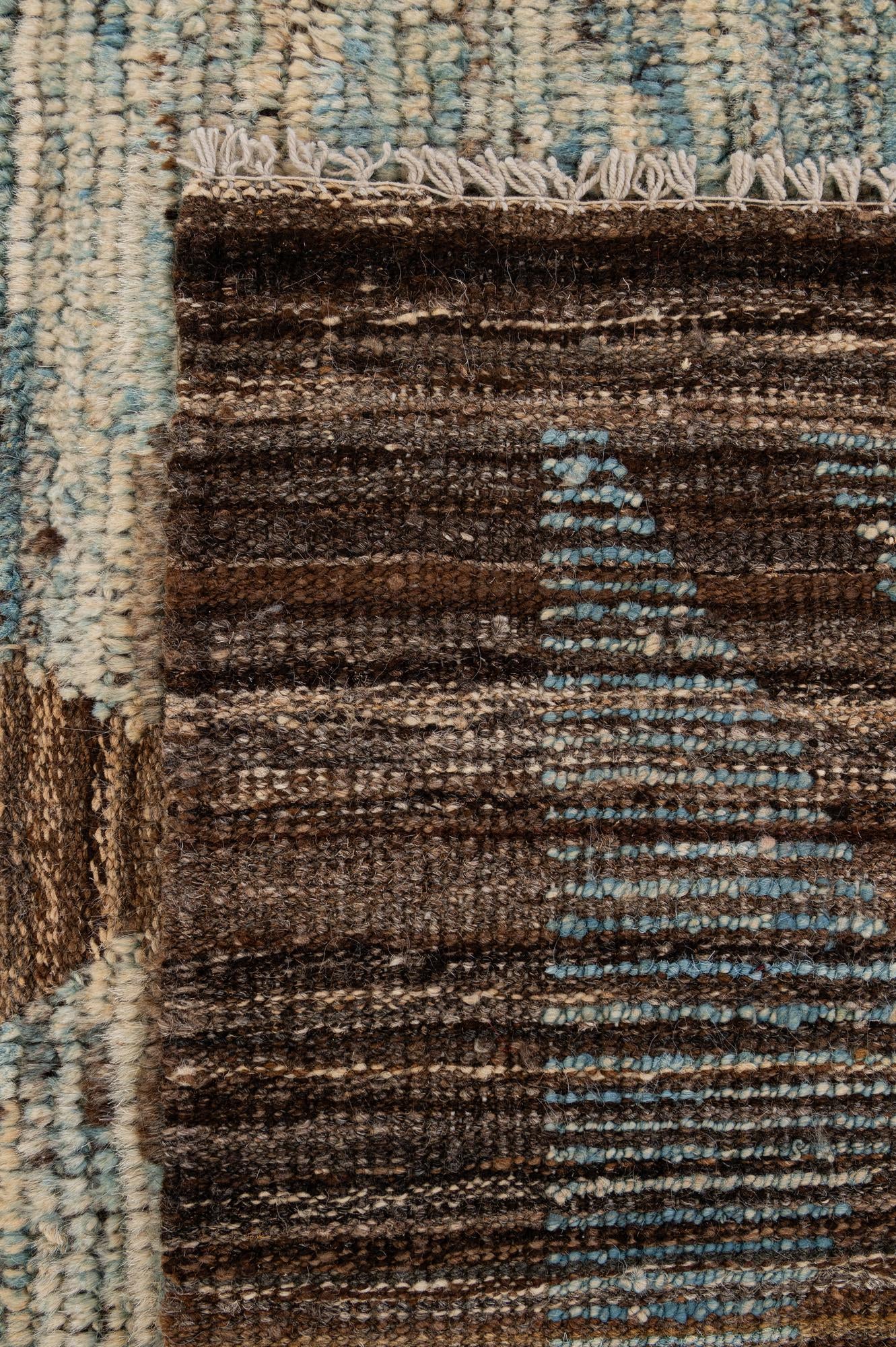 4' 2 x 6' 4 Hand Knotted Moroccan Wool Rug
