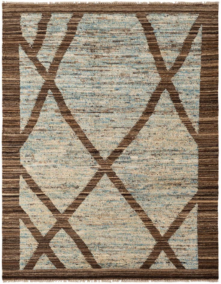 Detail image of 4' 2 x 6' 4 Hand Knotted Moroccan Wool Rug