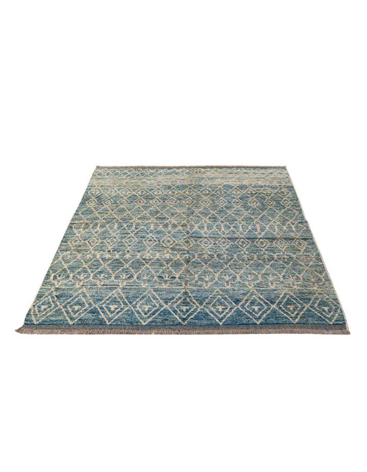 5' 8 x 7' 11 Hand Knotted Moroccan Wool Rug