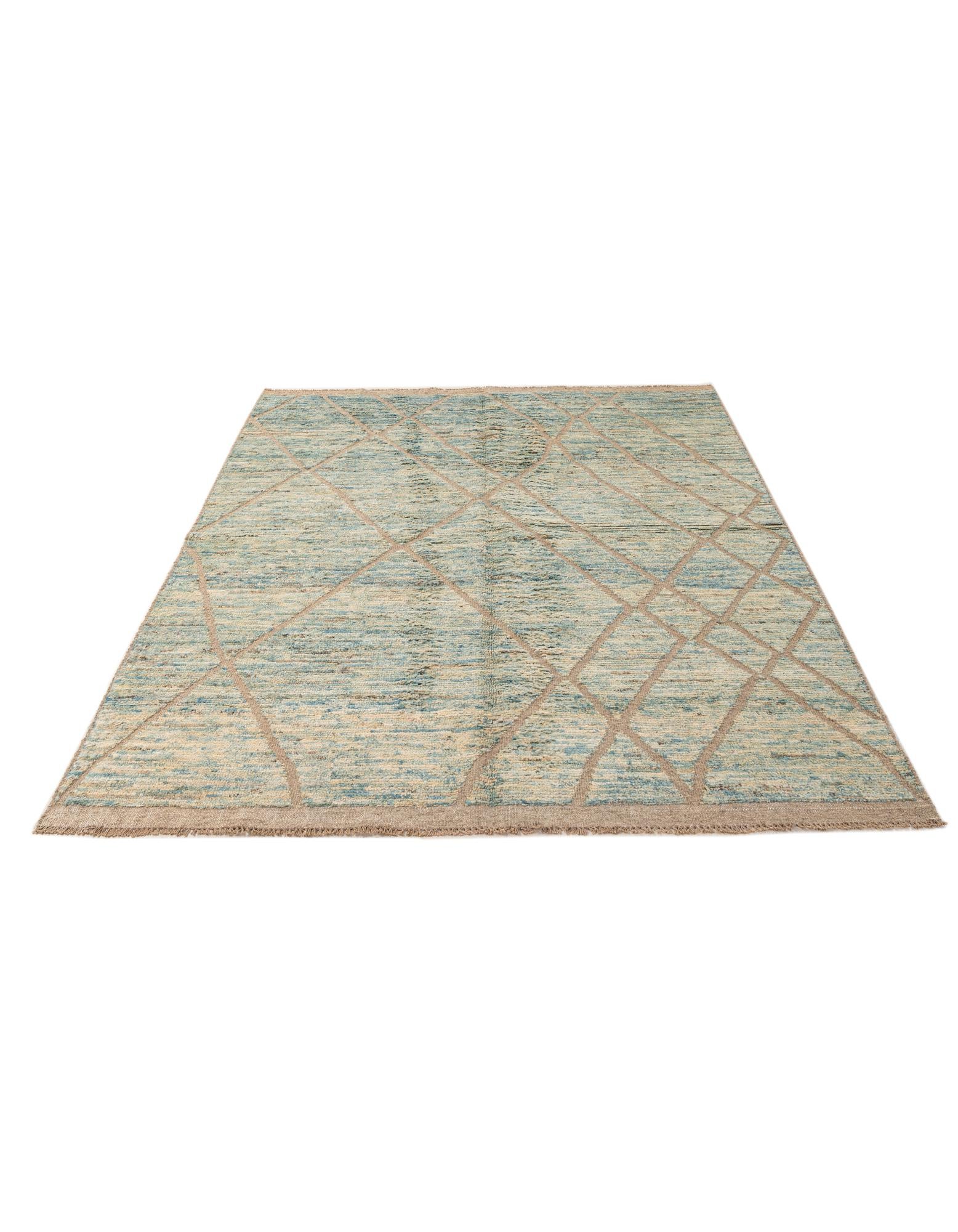 5' 9 x 8' 1 Hand Knotted Moroccan Wool Rug