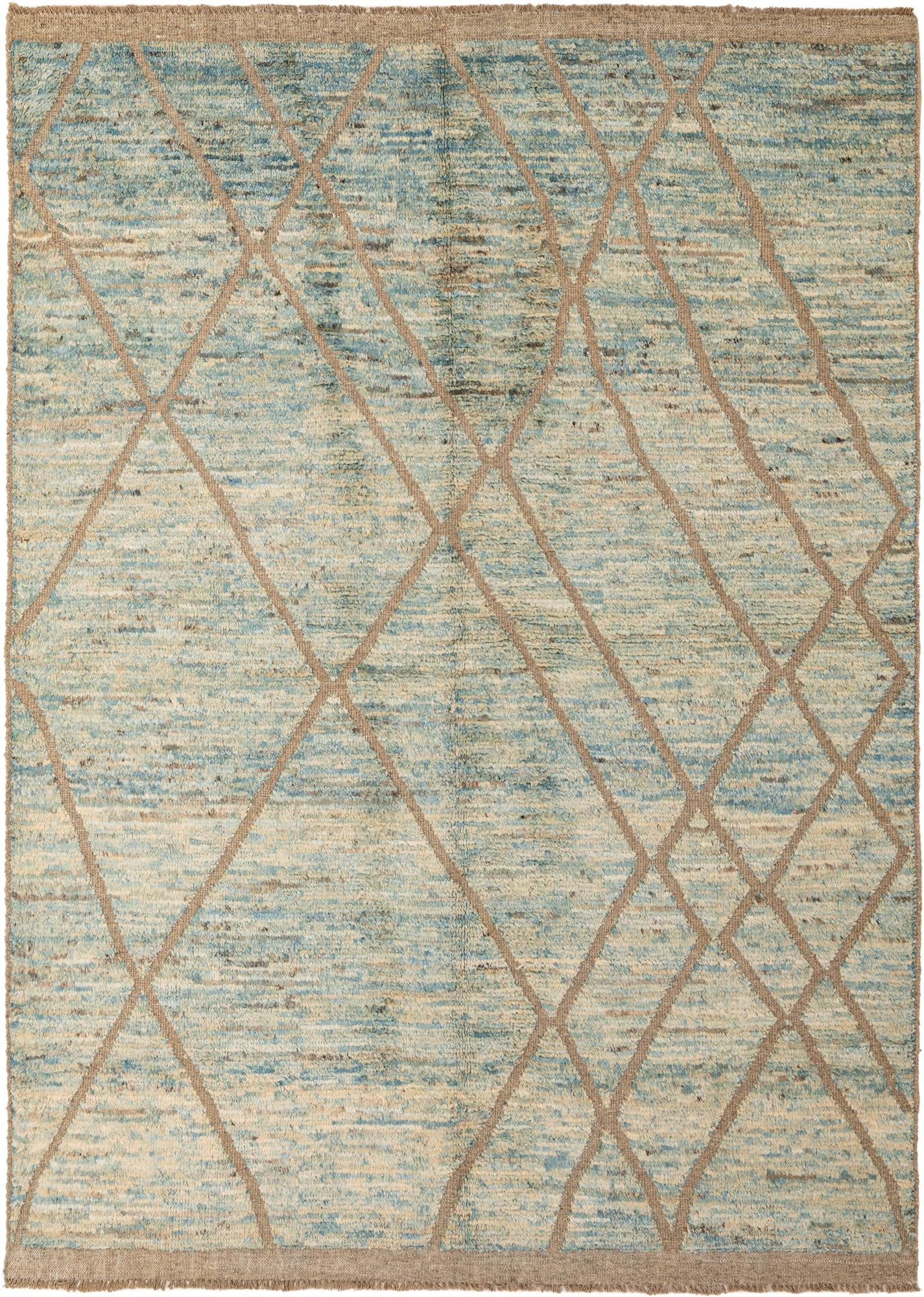 5' 9 x 8' 1 Hand Knotted Moroccan Wool Rug