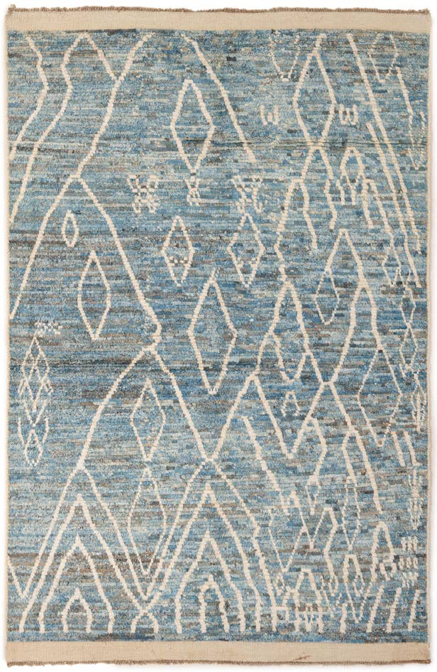 Detail image of 5' 7 x 8' 2 Hand Knotted Moroccan Wool Rug