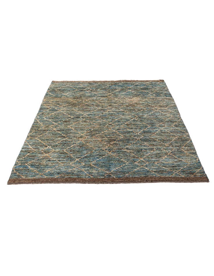 Detail image of 5' 9 x 8' 2 Hand Knotted Moroccan Wool Rug