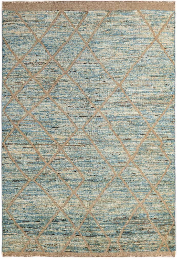 5' 9 x 8' 5 Hand Knotted Moroccan Wool Rug