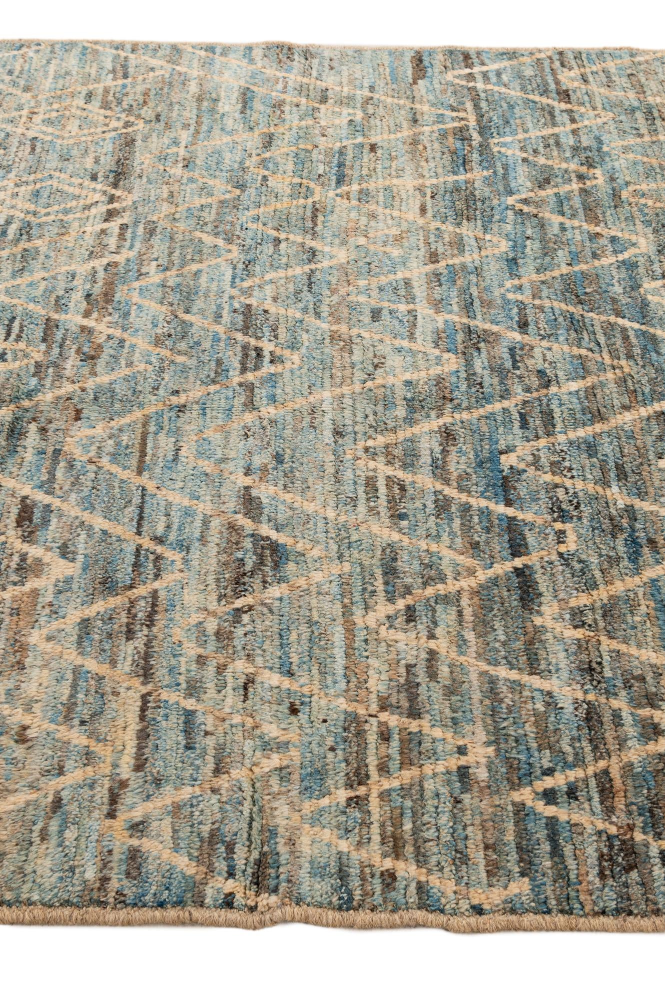 5' 11 x 8' 8 Hand Knotted Moroccan Wool Rug