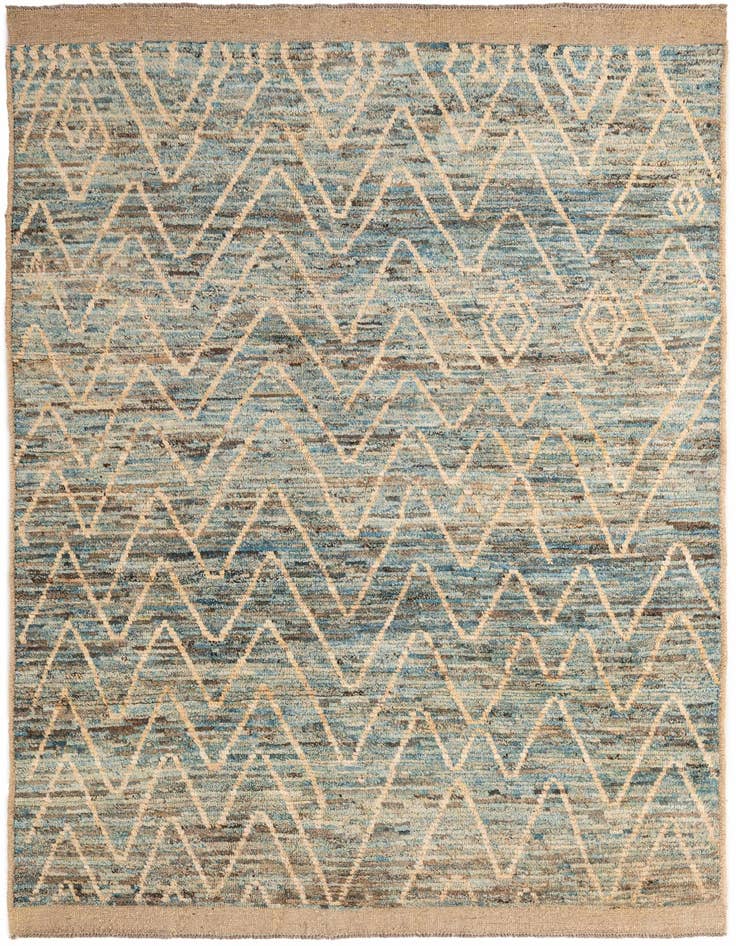 Detail image of 5' 11 x 8' 8 Hand Knotted Moroccan Wool Rug