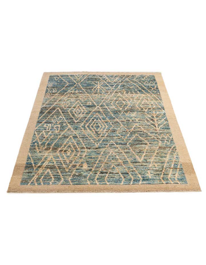 6' x 8' 5 Hand Knotted Moroccan Wool Rug