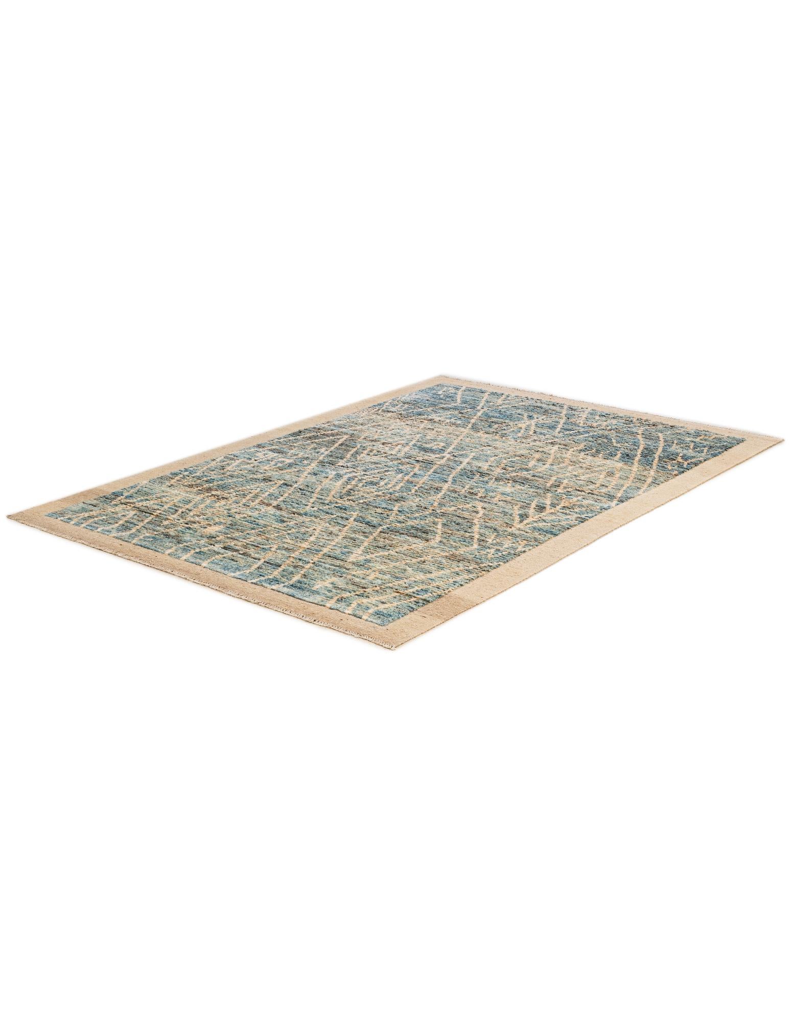 6' x 8' 5 Hand Knotted Moroccan Wool Rug