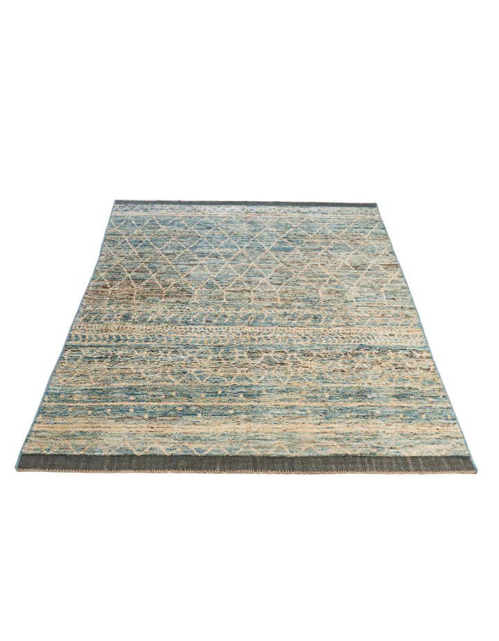 5' 11 x 9' 3 Hand Knotted Moroccan Wool Rug