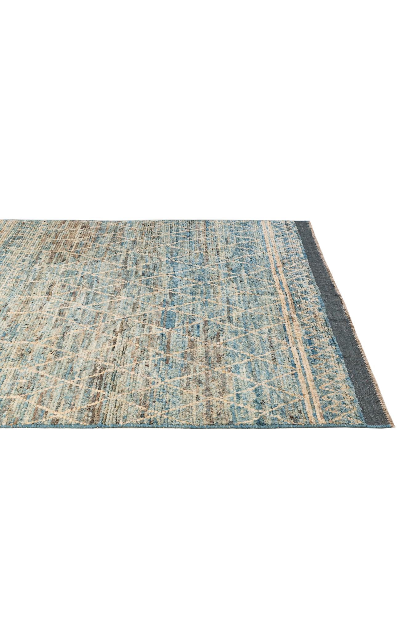5' 11 x 9' 3 Hand Knotted Moroccan Wool Rug