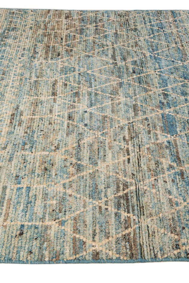 Detail image of 5' 11 x 9' 3 Hand Knotted Moroccan Wool Rug