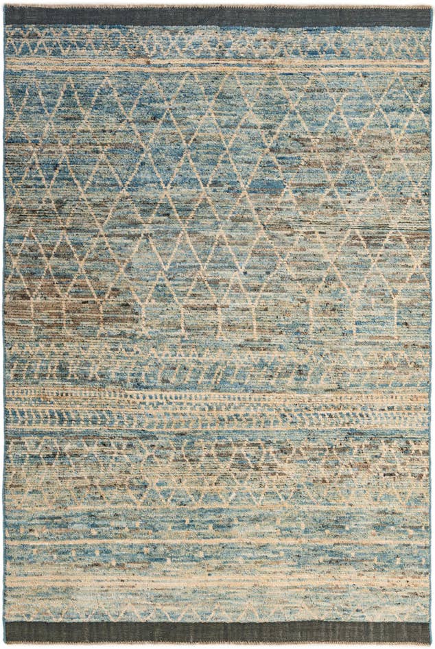 Detail image of 5' 11 x 9' 3 Hand Knotted Moroccan Wool Rug