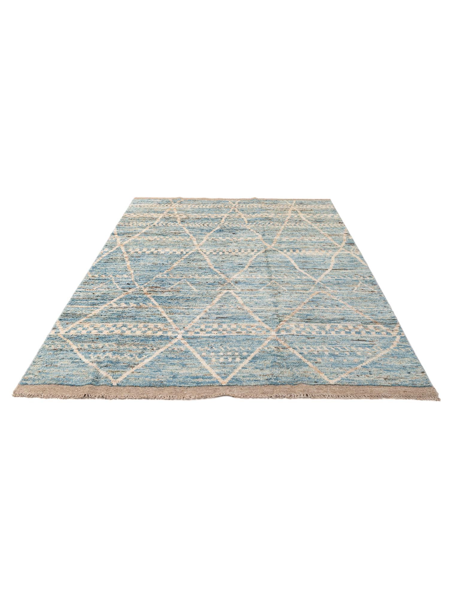 6' x 9' 6 Hand Knotted Moroccan Wool Rug