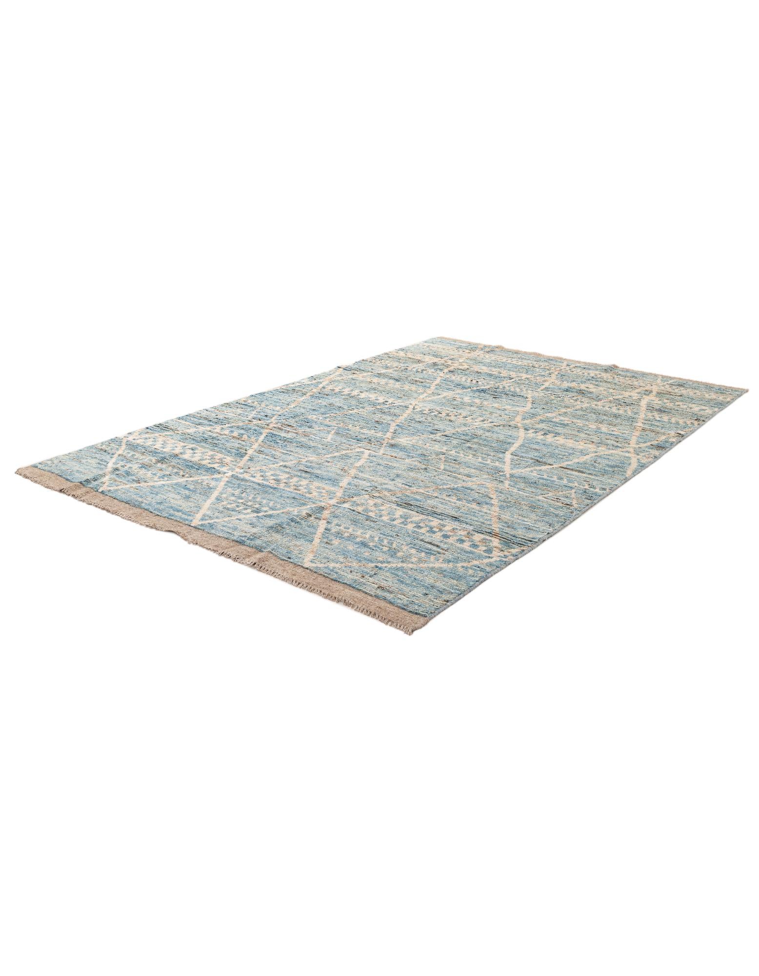 6' x 9' 6 Hand Knotted Moroccan Wool Rug