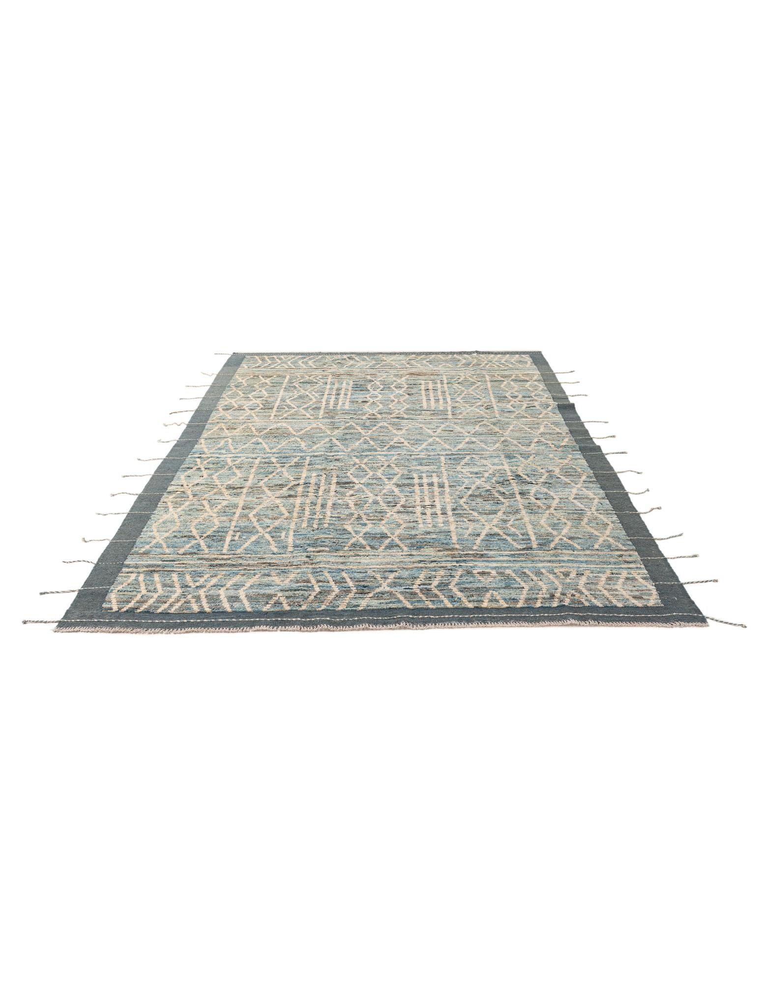 6' 6 x 9' 5 Hand Knotted Moroccan Wool Rug