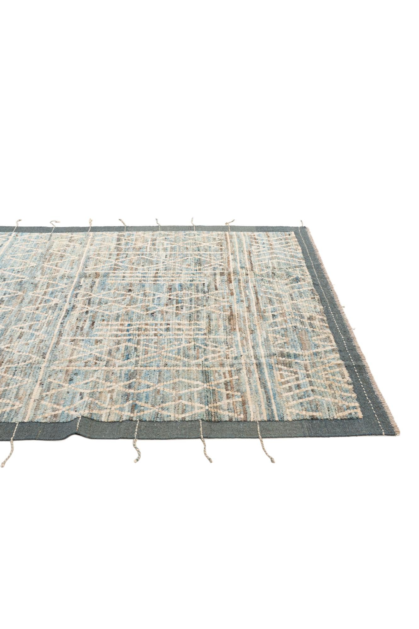 6' 6 x 9' 5 Hand Knotted Moroccan Wool Rug