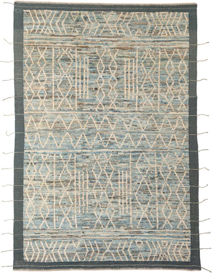Detail image of 6' 6 x 9' 5 Hand Knotted Moroccan Wool Rug