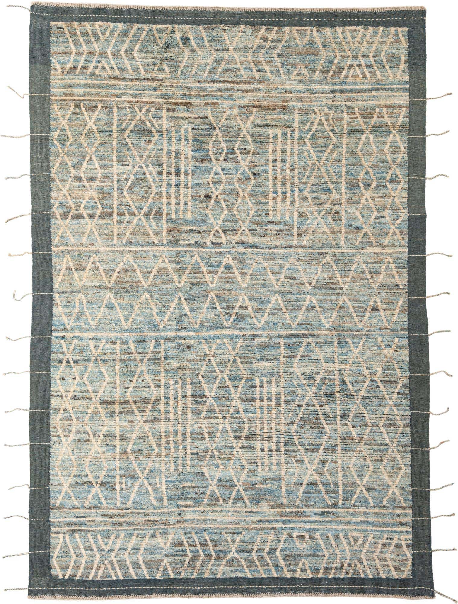 6' 6 x 9' 5 Hand Knotted Moroccan Wool Rug