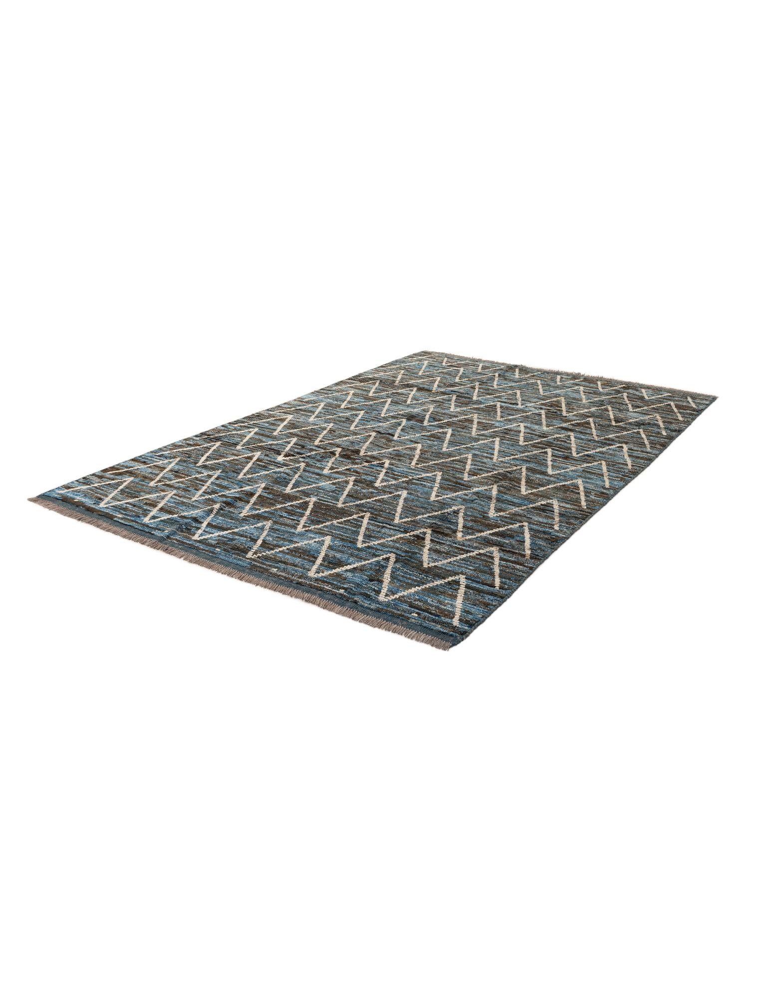 6' 9 x 10' 1 Hand Knotted Moroccan Wool Rug