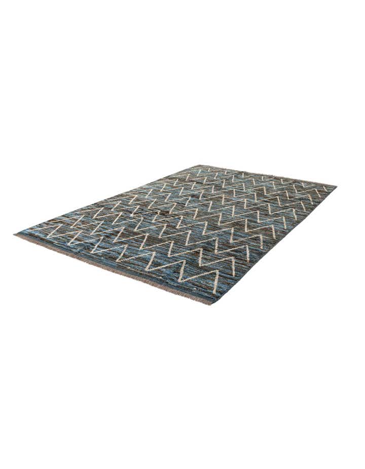 6' 9 x 10' 1 Hand Knotted Moroccan Wool Rug