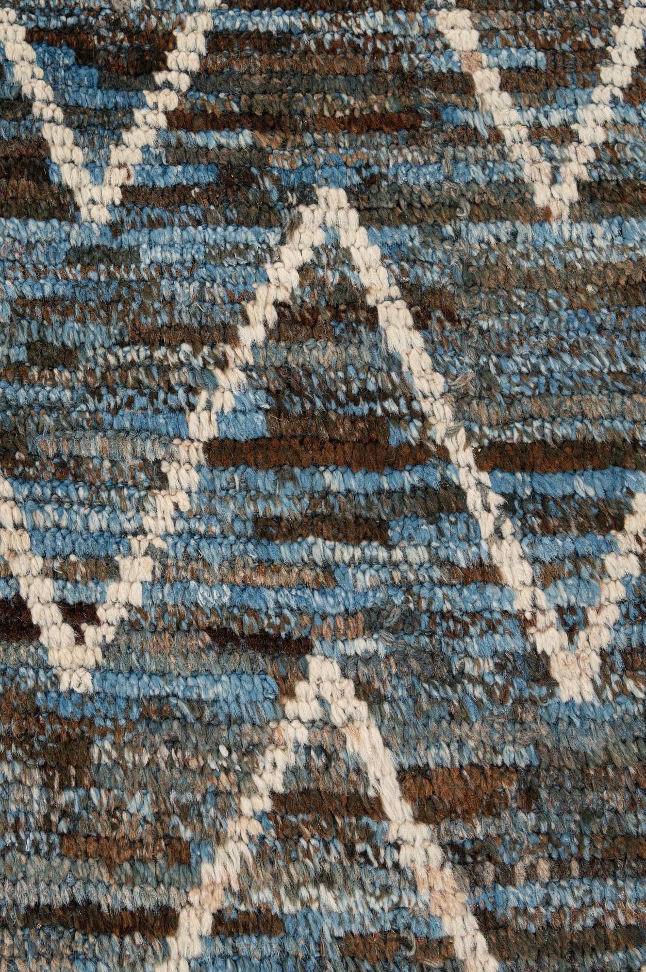 6' 9 x 10' 1 Hand Knotted Moroccan Wool Rug