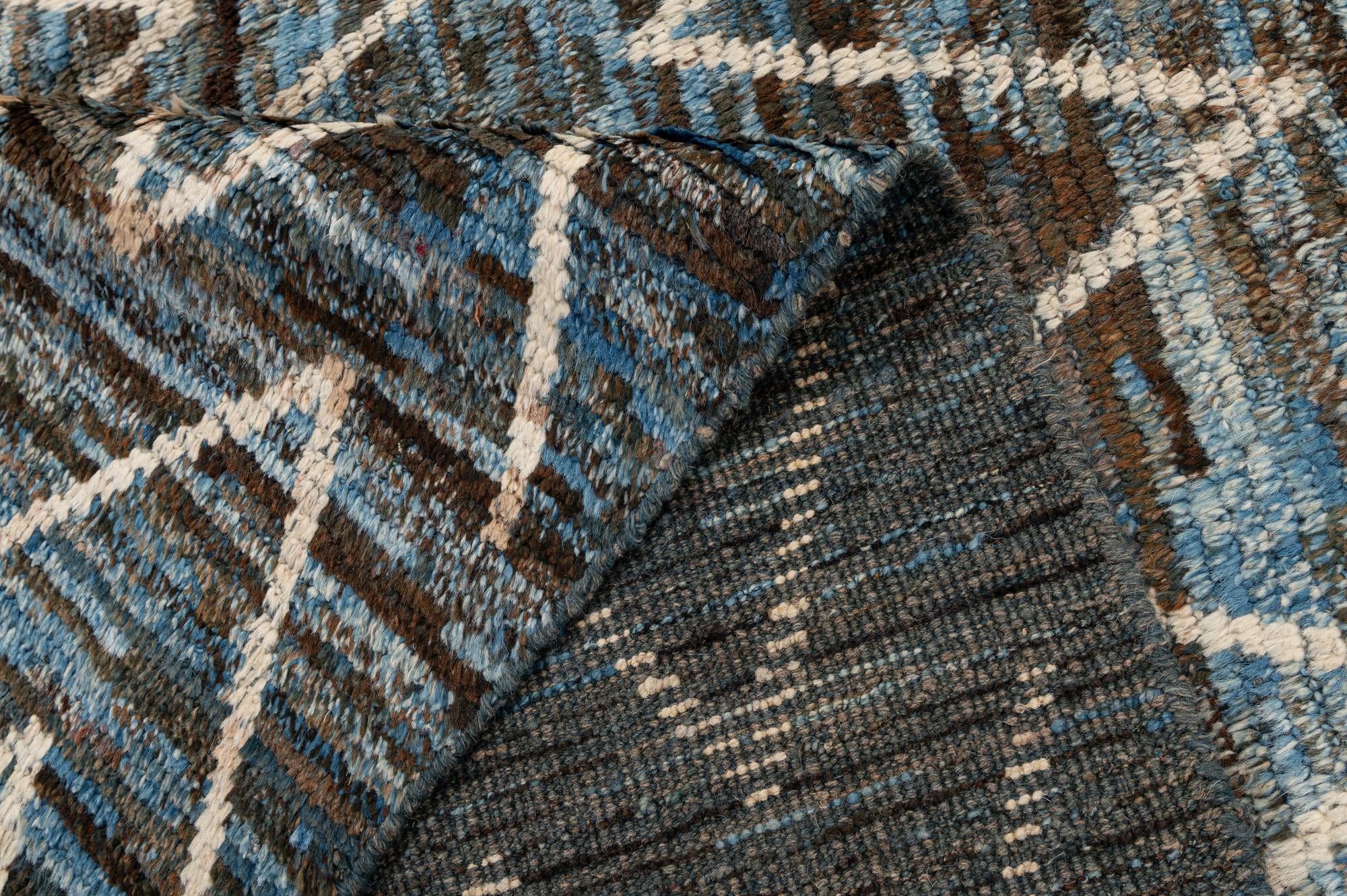 6' 9 x 10' 1 Hand Knotted Moroccan Wool Rug