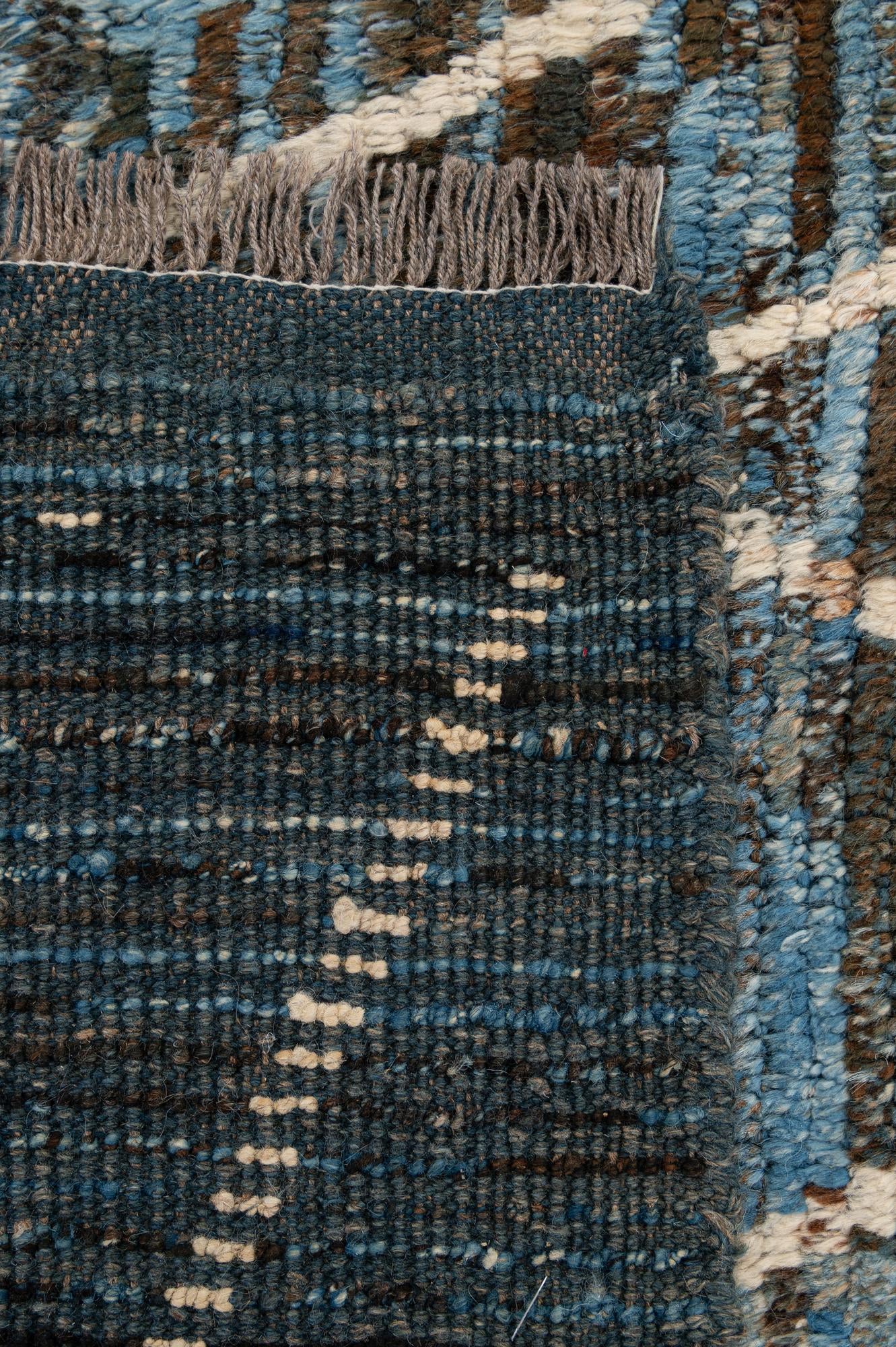 6' 9 x 10' 1 Hand Knotted Moroccan Wool Rug