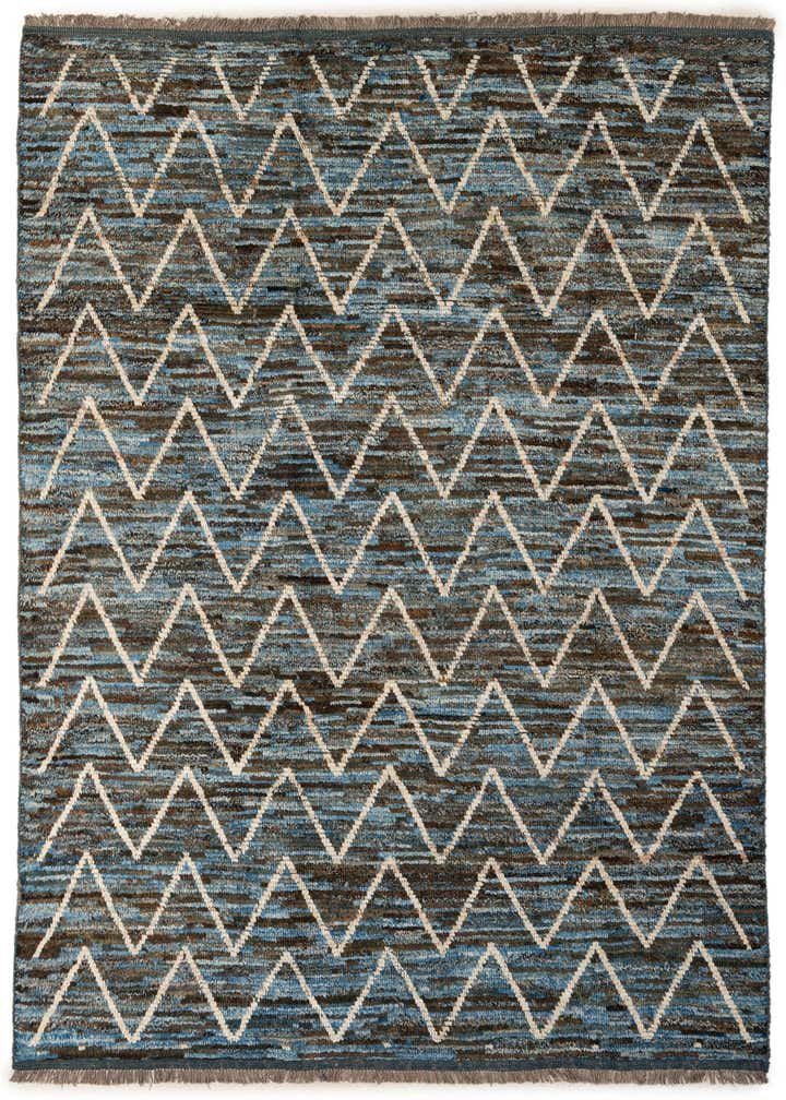 6' 9 x 10' 1 Hand Knotted Moroccan Wool Rug