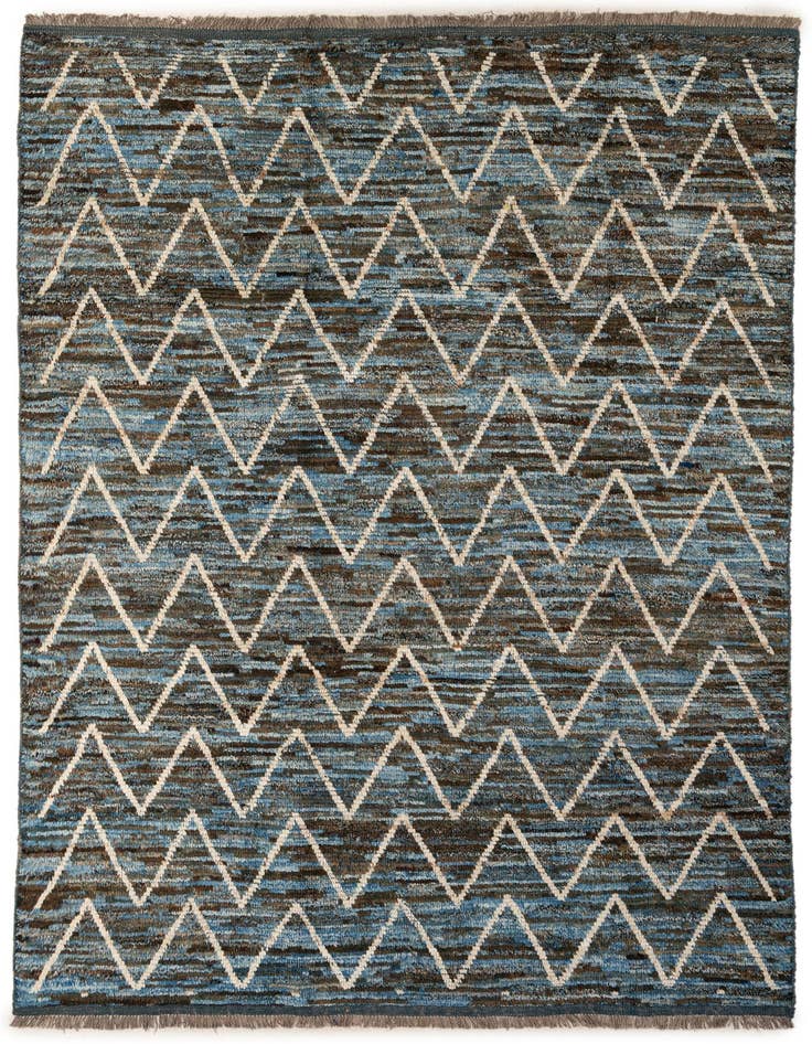 Detail image of 6' 9 x 10' 1 Hand Knotted Moroccan Wool Rug